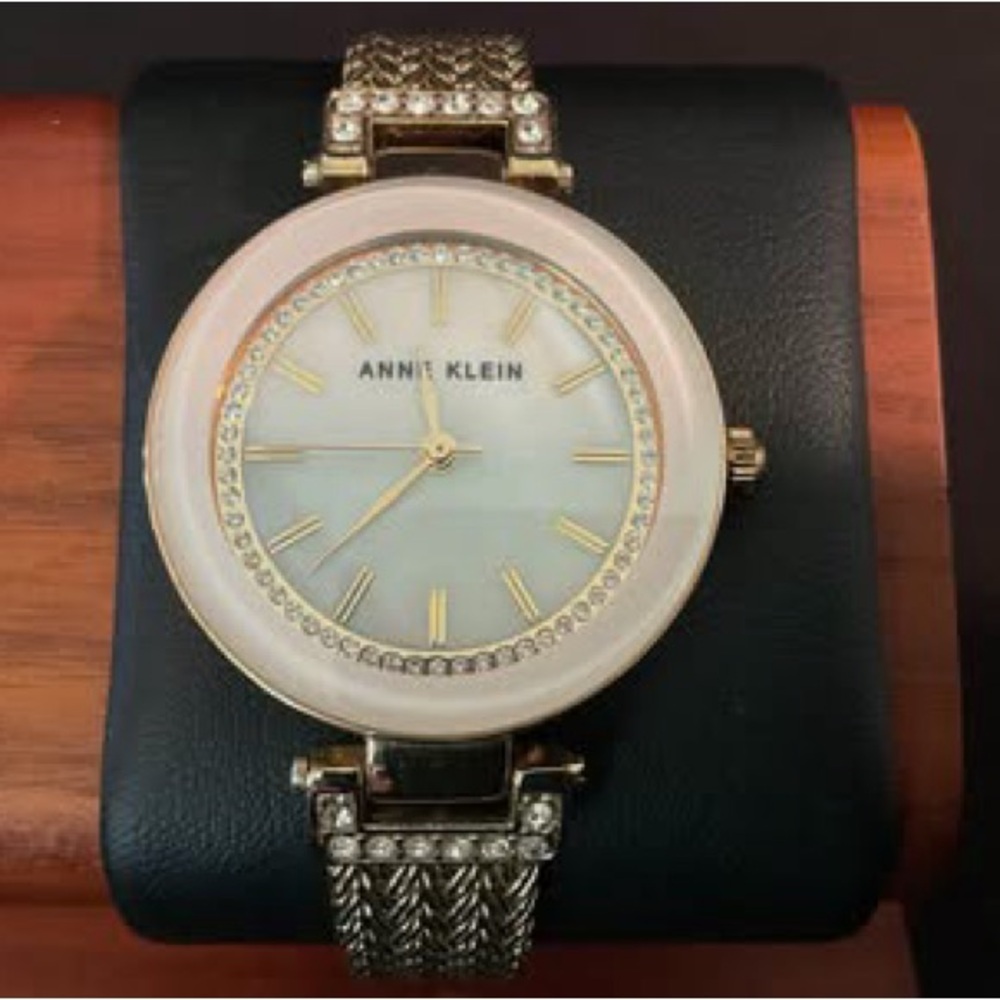 Anne Klein Quartz Swarovski Crystal Mesh Pink Blush Women's Watch